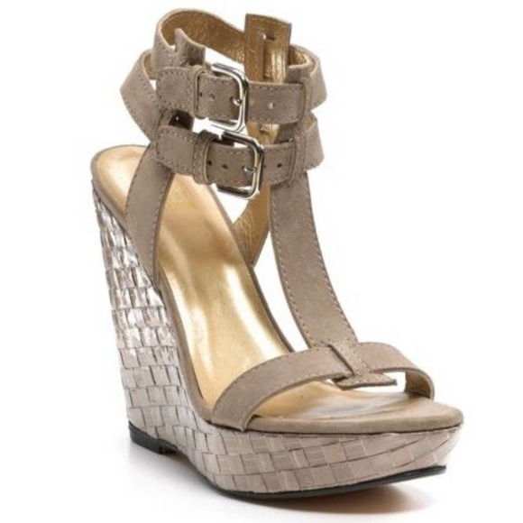 New STUART WEITZMAN The Teaque Wedge Sandals sz 10 $380 - Picture 1 of 5